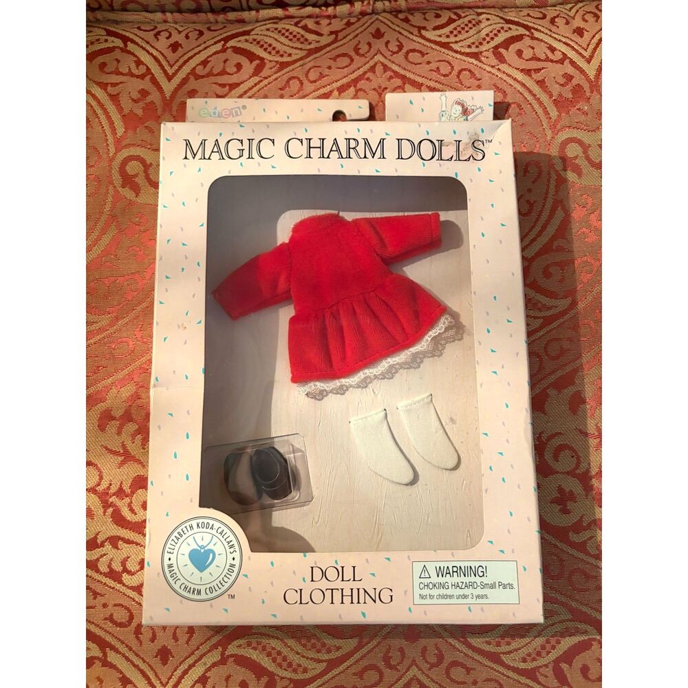 Vintage Magic Charm Dolls Red Dress Outfit Clothing Set Eden Toys Poseable Doll